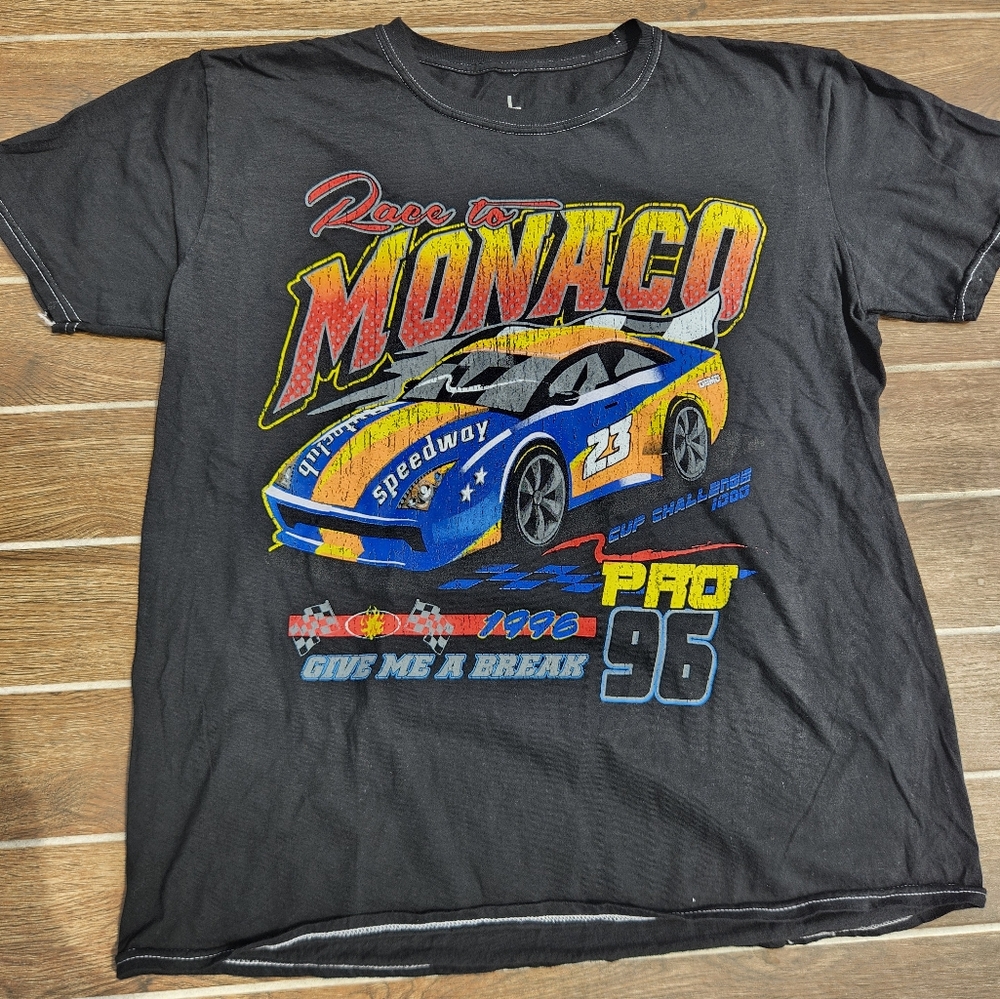 Rare  Race To Monaco 1996 Paint Splatter Print T Shirt 2000s Car …